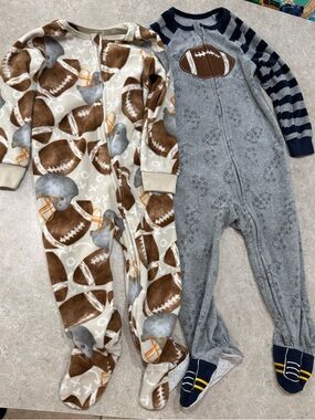 Fleece One Piece Football Pajamas